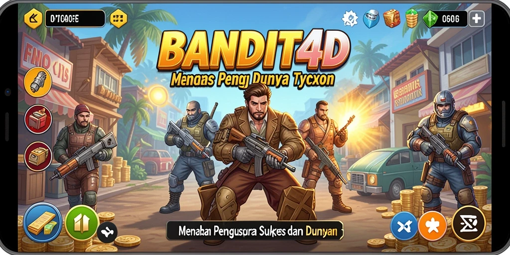 Screenshot gameplay BANDIT4D menampilkan momen sukses dalam membangun bisnis.