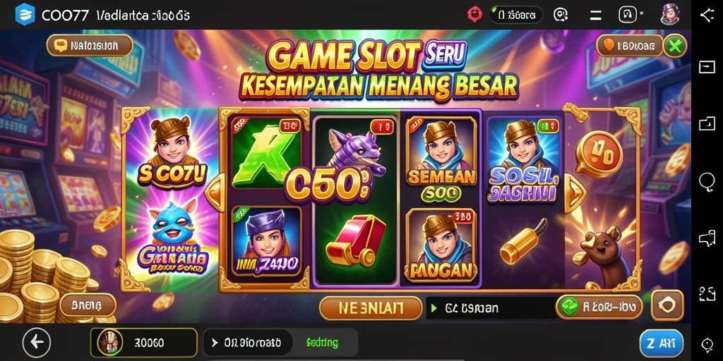 Screenshot gameplay COO77 menampilkan aksi seru dari mesin Slot yang penuh warna.