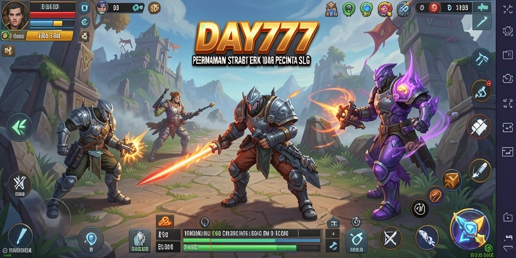 Screenshot utama DAY777 menampilkan gameplay SLG yang menarik dan strategis.