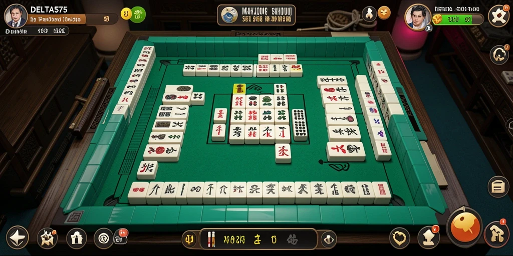 Tampilan gameplay DELTA575 yang seru dan menantang dalam Mahjong.