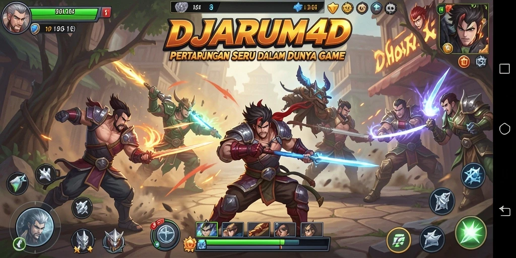 Tangkapan layar dari gameplay pertarungan yang mendebarkan di DJARUM4D.