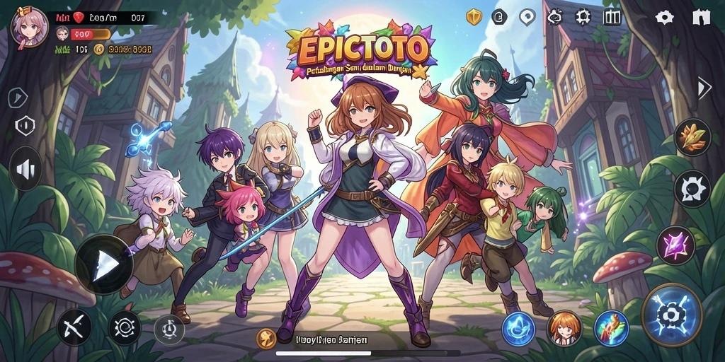 Tampilan gameplay EPICTOTO yang menakjubkan dengan karakter Anime.