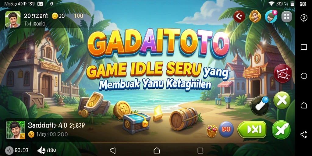 Screenshot GADAITOTO menampilkan gameplay Idle yang menarik.