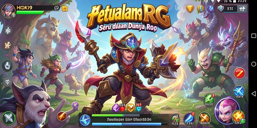 Tampilan gameplay menegangkan HOKI9 dengan aksi RPG yang seru.