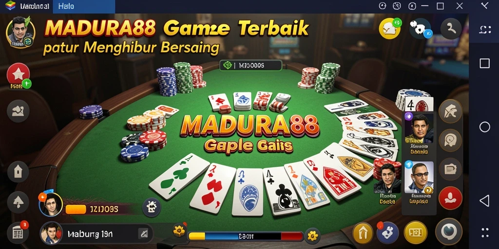 Screenshot utama MADURA88 menampilkan gameplay Gaple yang seru.