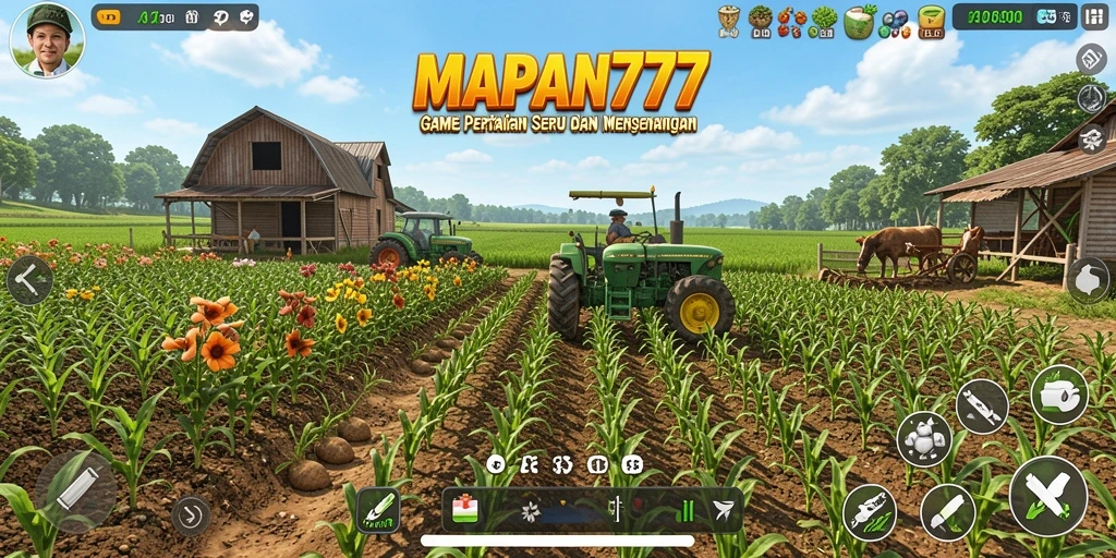 Screenshot gameplay menunjukkan aktivitas bertani yang seru dan interaksi antar pemain.