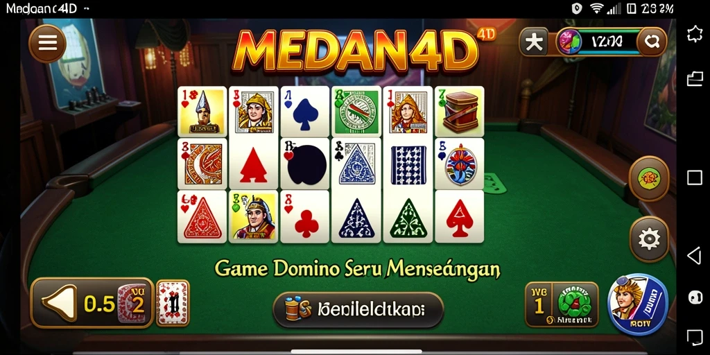 Tampilan gameplay seru dalam MEDAN4D yang menunjukkan Domino klasik.