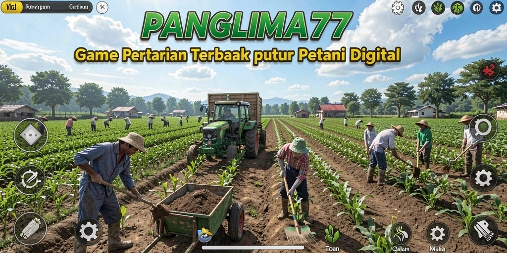 Tampilan menarik dari gameplay <strong>PANGLIMA77</strong> saat bertani.