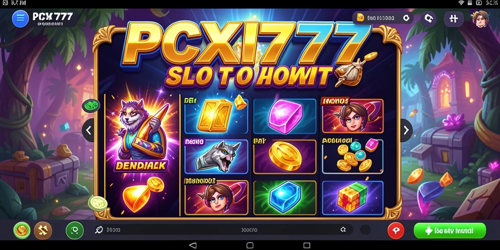 Tangkapan layar gameplay PCX777 yang menampilkan variasi Slot yang seru.
