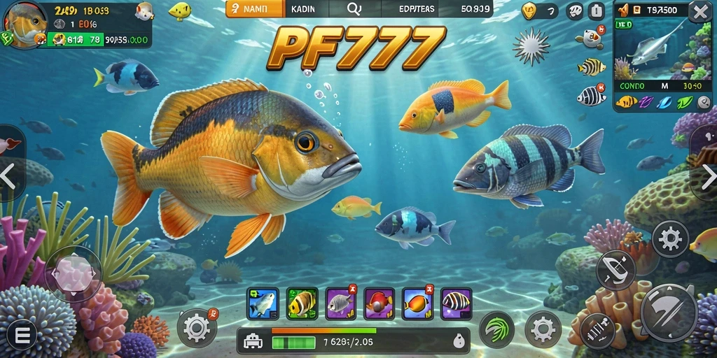 Tampilan menarik dari gameplay Tembak Ikan PF777.