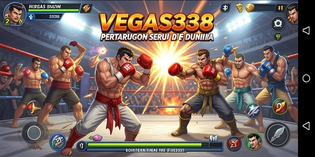 Tampilan gameplay seru di VEGAS338 dengan pertarungan yang intens.