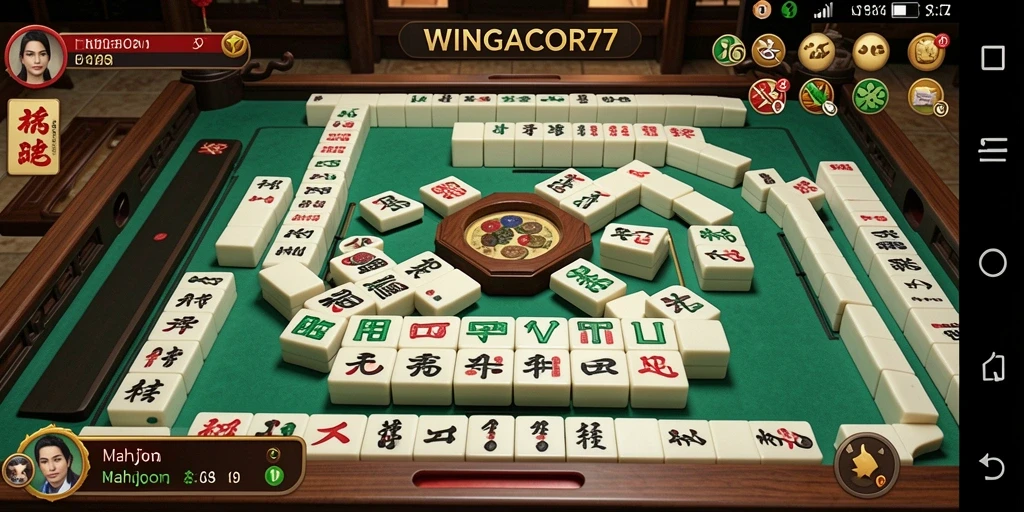 Gameplay Mahjong seru di WINGACOR77 dengan grafis menawan.