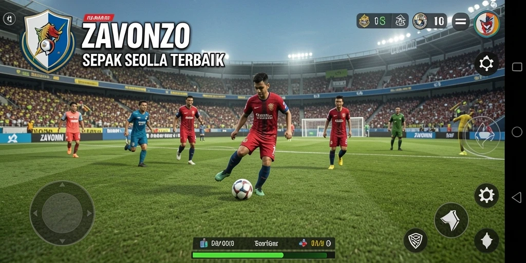 Tampilan gameplay menarik dari game sepak bola ZAVONZO.